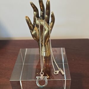 Ferragamo Gancini Silver Pendant Necklace